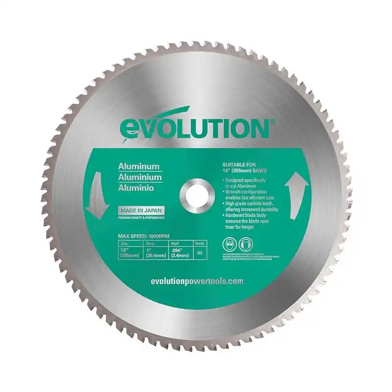 Evolution A355TCT-80CS Alüminyum Daire Testere Bıçağı, 355mm
