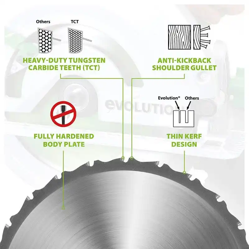 Evolution F185TCT-16CS Çoklu Malzeme için Dairesel Testere Bıçağı 185mm