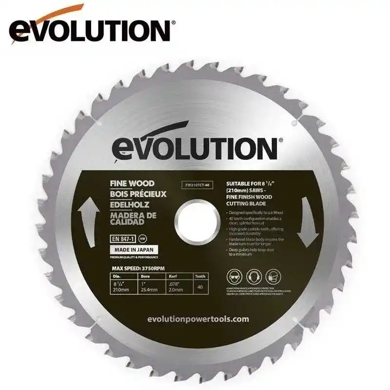 Evolution FW210TCT-40 İnce Ahşap Daire Testere Bıçağı 210mm