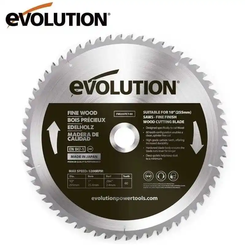 Evolution FW255TCT-60 İnce Ahşap Daire Testere Bıçağı 2555mm