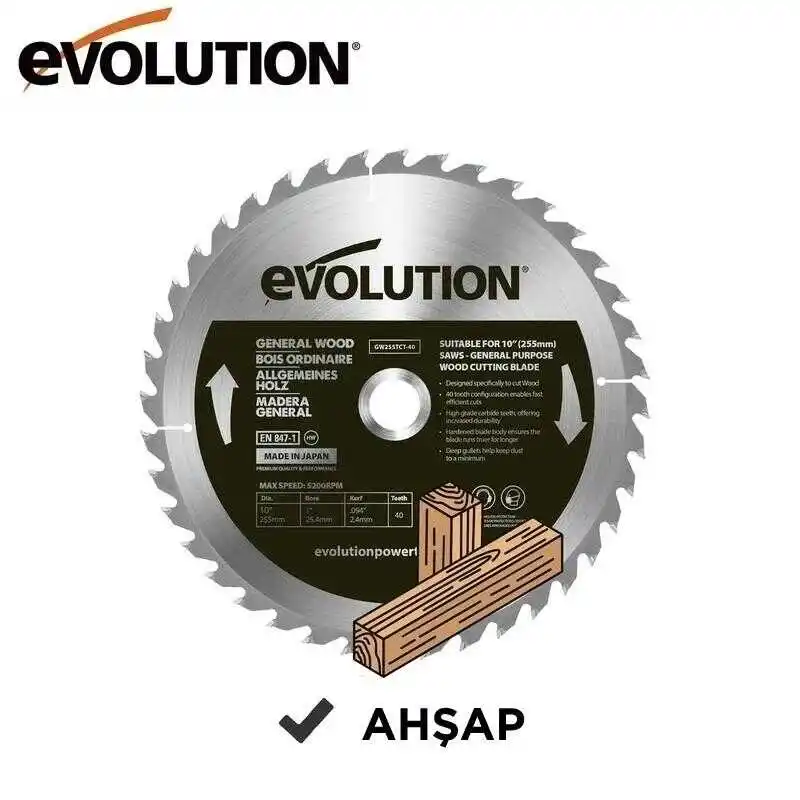 Evolution GW355TCT-60 Ahşap Daire Testere Bıçağı 355mm