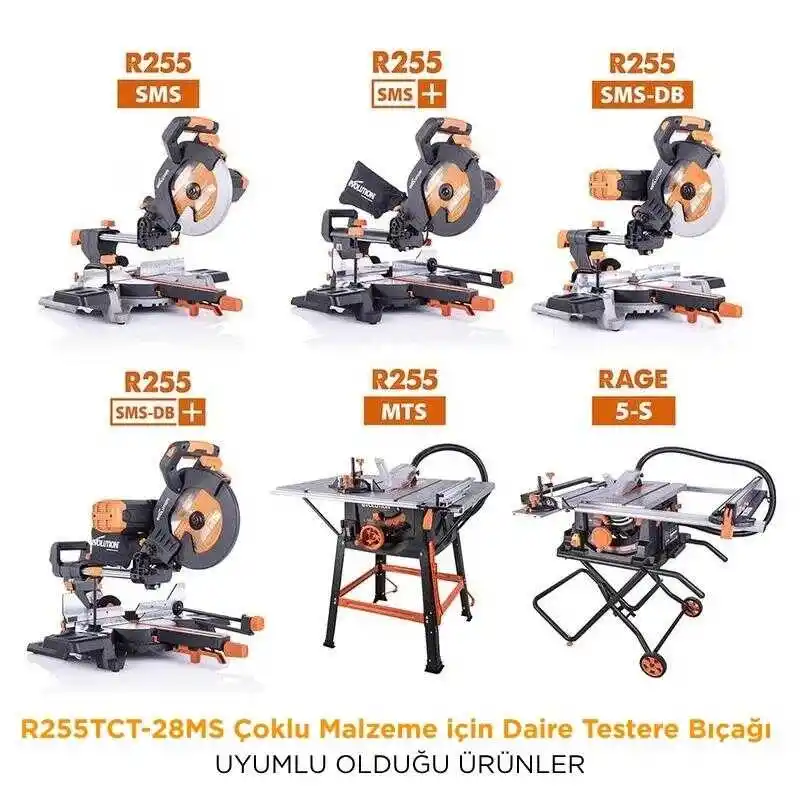 Evolution R255TCT-28MS Çoklu Malzeme için Daire Testere Bıçağı 255mm