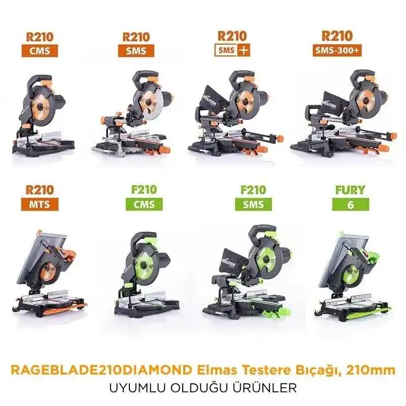 Evolution RAGEBLADE210DIAMOND Elmas Testere Bıçağı, 210mm