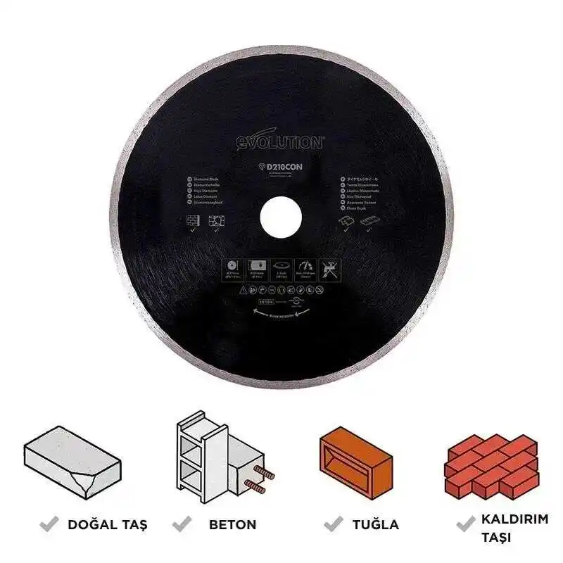 Evolution RAGEBLADE210DIAMOND Elmas Testere Bıçağı, 210mm