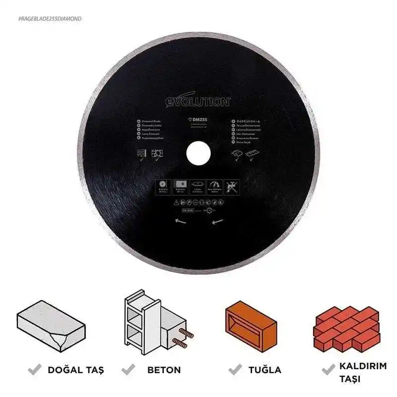 Evolution RAGEBLADE255DIAMOND Elmas Testere Bıçağı 255mm