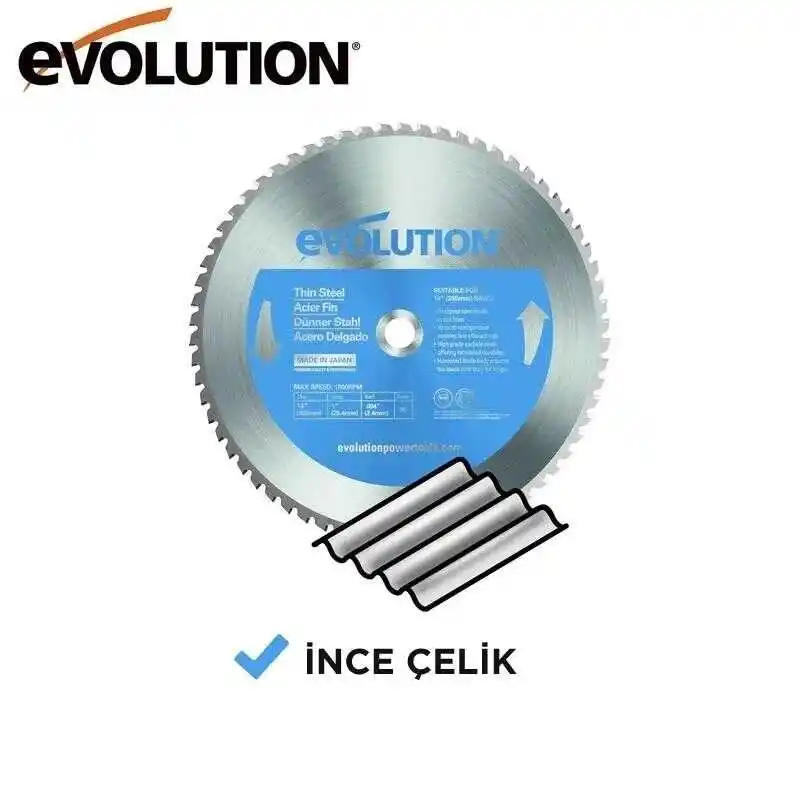 Evolution T355TCT-90CS İnce Çelik Daire Testere Bıçağı, 355mm