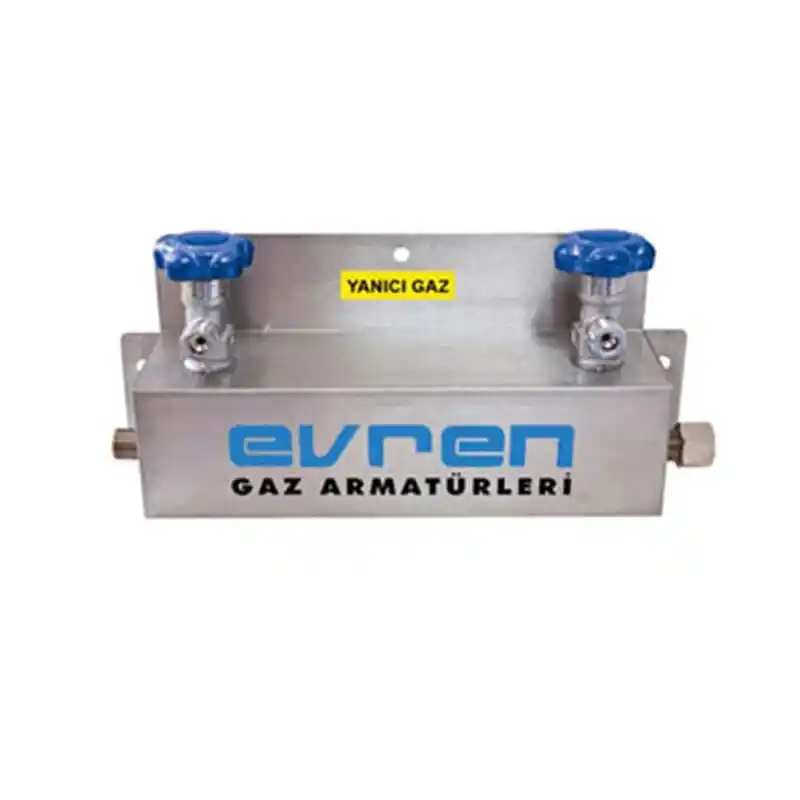 Evren 523 300 Bar G3/4 - 2’li Tüp Bağlantısı için Yanıcı Gaz Manifold Sistemi