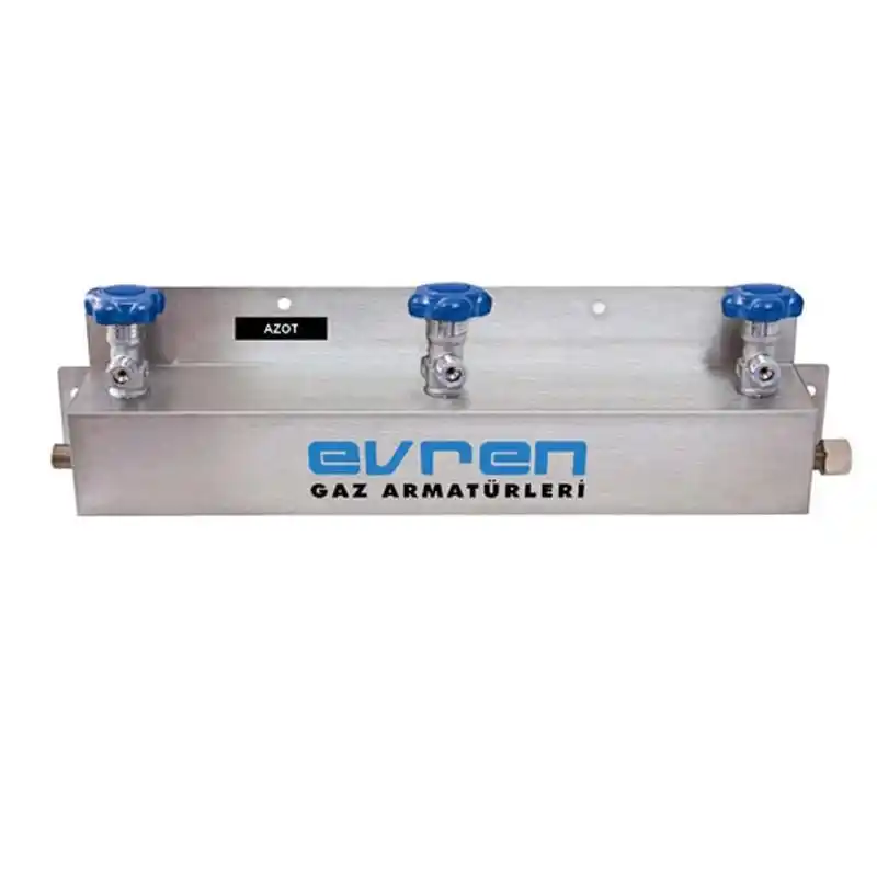 Evren 525 300 Bar G3/4 - 3’lü Tüp Bağlantısı için Azot Manifold Sistemi