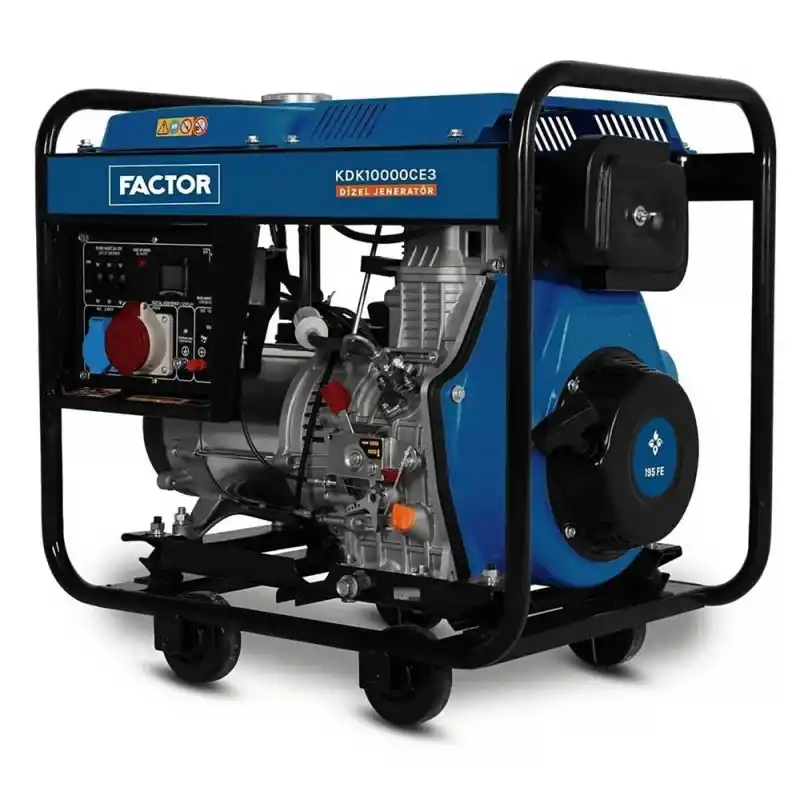 Factor KDK10000CE3 Dizel Jeneratör İpli / Marşlı Trifaze 9.4 KVA