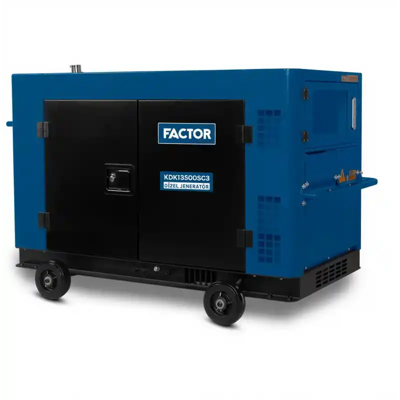 Factor KDK13500SC3 Kabinli Marşlı Dizel Trifaze Jeneratör 13,5 kVa