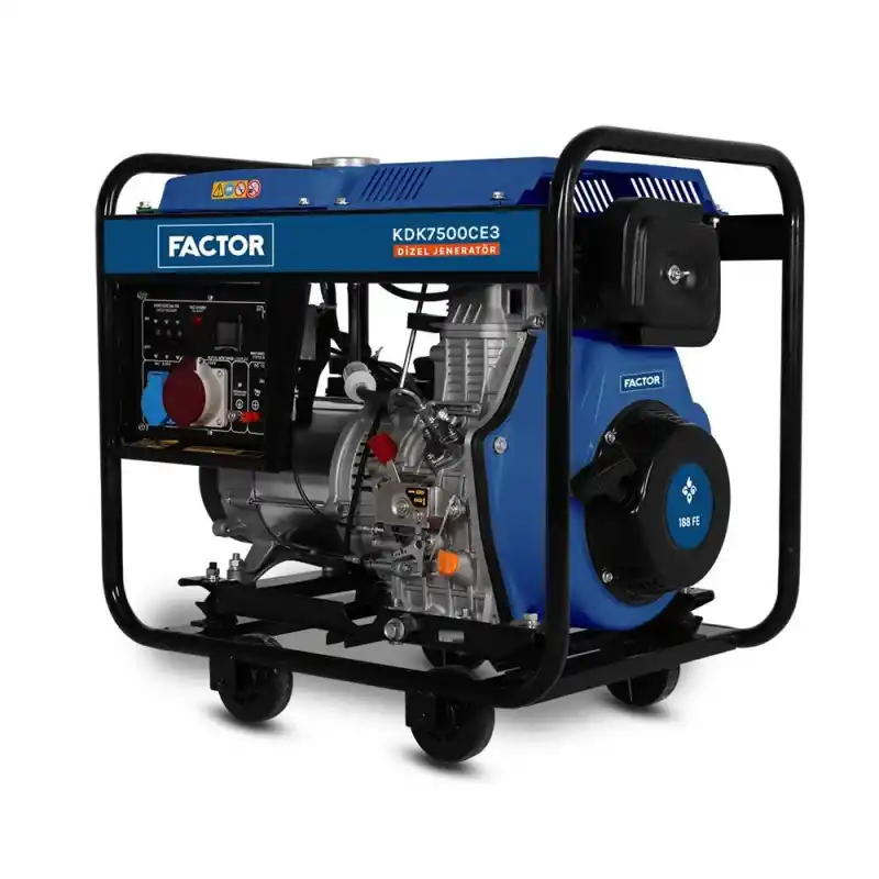 Factor KDK7500CE3 İpli / Marşlı Dizel Trifaze Jeneratör 6,9 kva