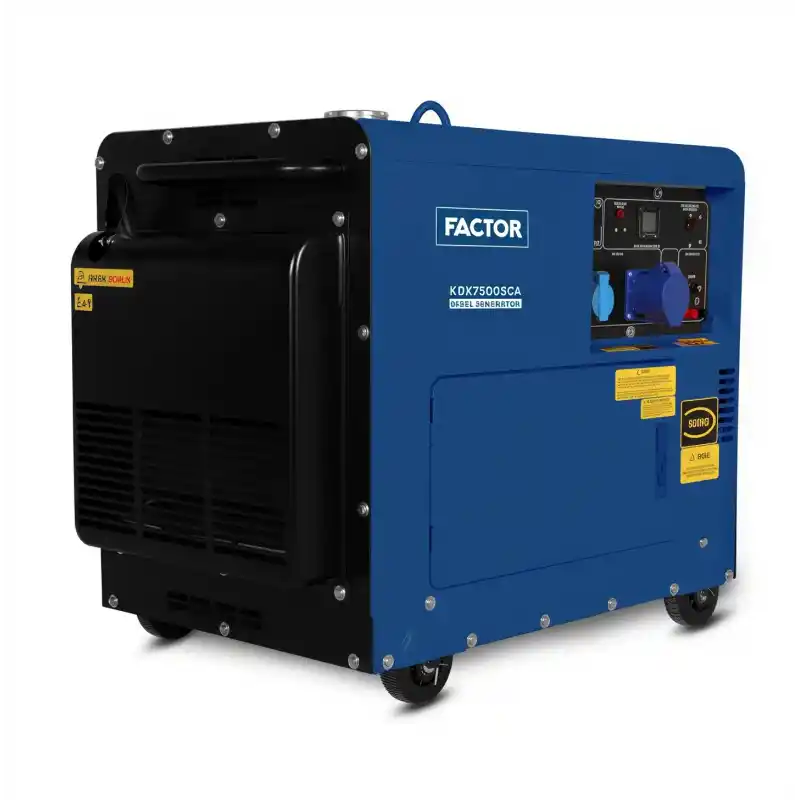 Factor KDK7500SCA Otomatik Dizel Kabinli Marşlı Monofaze Jeneratör 6.9 kva