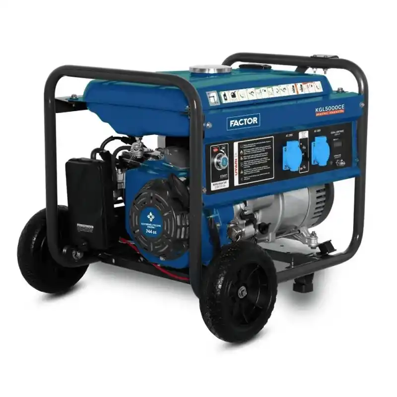 Factor KGL5000CE Benzinli İpli Marşlı Monofaze Jeneratör 5 Kva