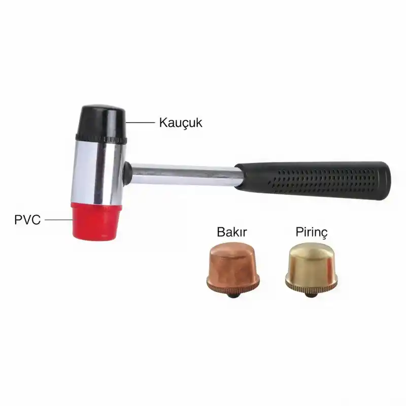 Groz 34575 Değiştirilebilir Kafalı Metal Kırılmaz Saplı Çekiç Seti KIT/HMR/SF/4ST