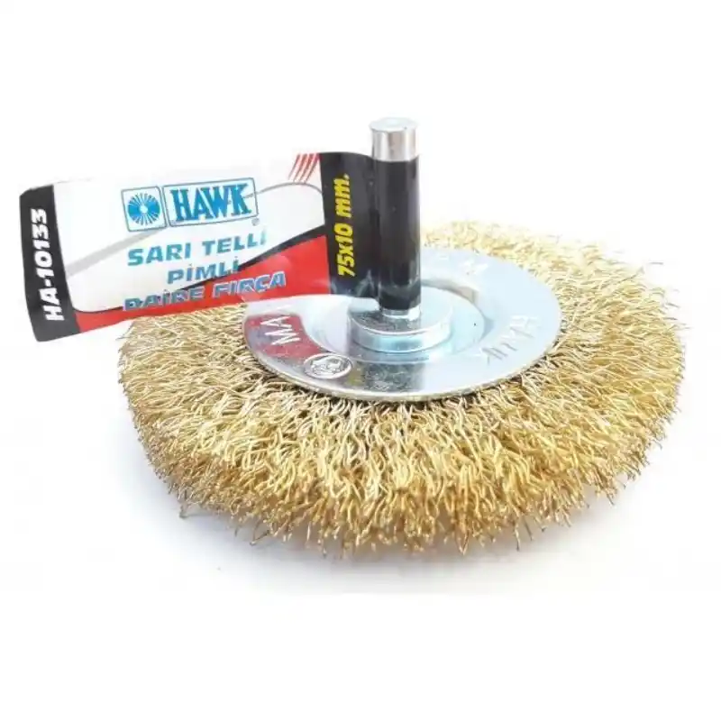 Hawk HA10133 75*10mm Sarı Telli Pimli Daire Fırçalar