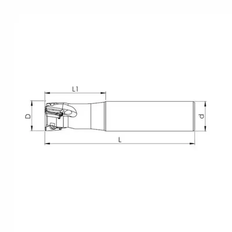 Heikenei EM90 D12 W12 L100 Z01 AXMT 1235 Silindir Saplı Takma Uçlu Freze SMTM