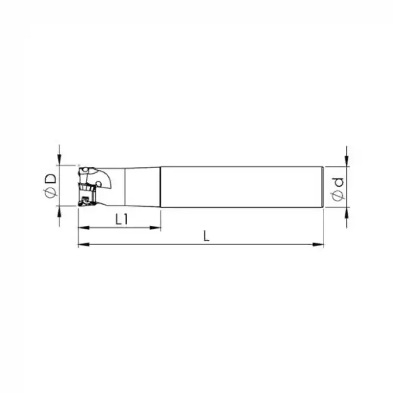 Heikenei EM90 D25 W25 L150 Z03 TPKT 1003 Silindir Saplı Takma Uçlu Freze ISCR