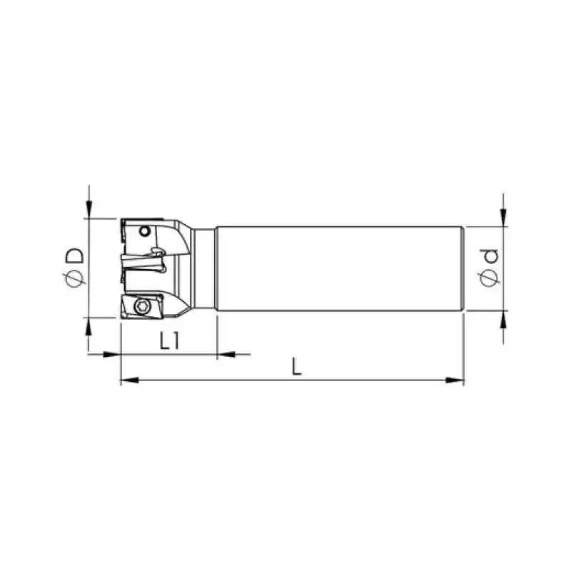 Heikenei EM90 D28 W25 L160 Z02 LOMU 1505 Silindir Saplı Takma Uçlu Freze KYCR