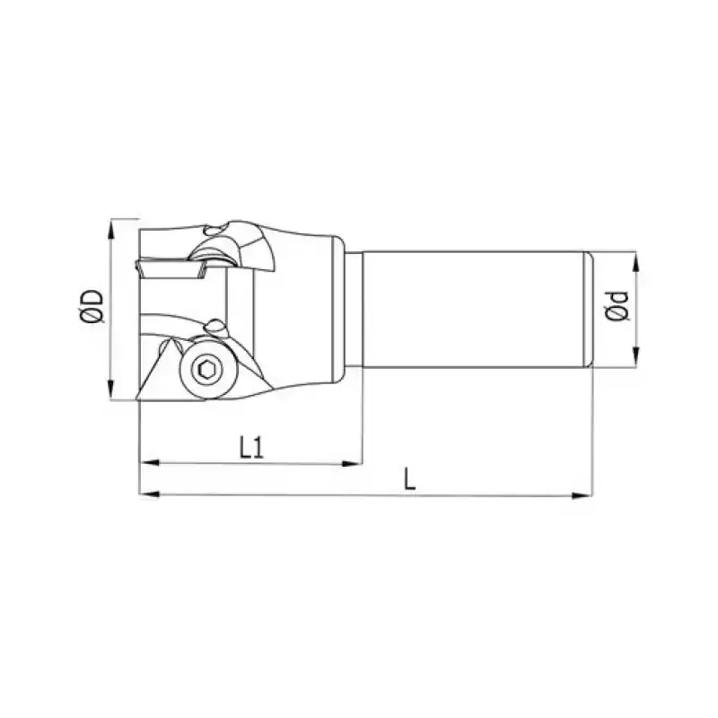 Heikenei EM90 D35 W25 L100 Z02 TPKN 1603 Silindir Saplı Takma Uçlu Freze ISO
