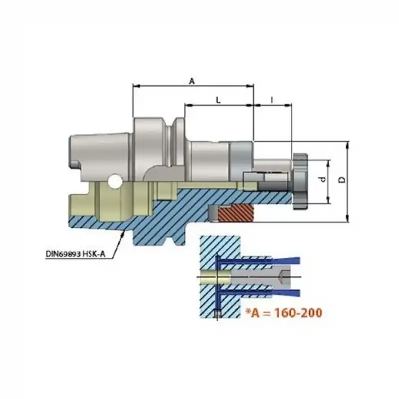 Heikenei HSK100-A Ø22-160 Kombine Malafa DIN69893