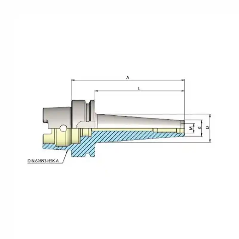 Heikenei HSK63-A M10-126 L:100 Metrik Vidalı Tutucu DIN69893