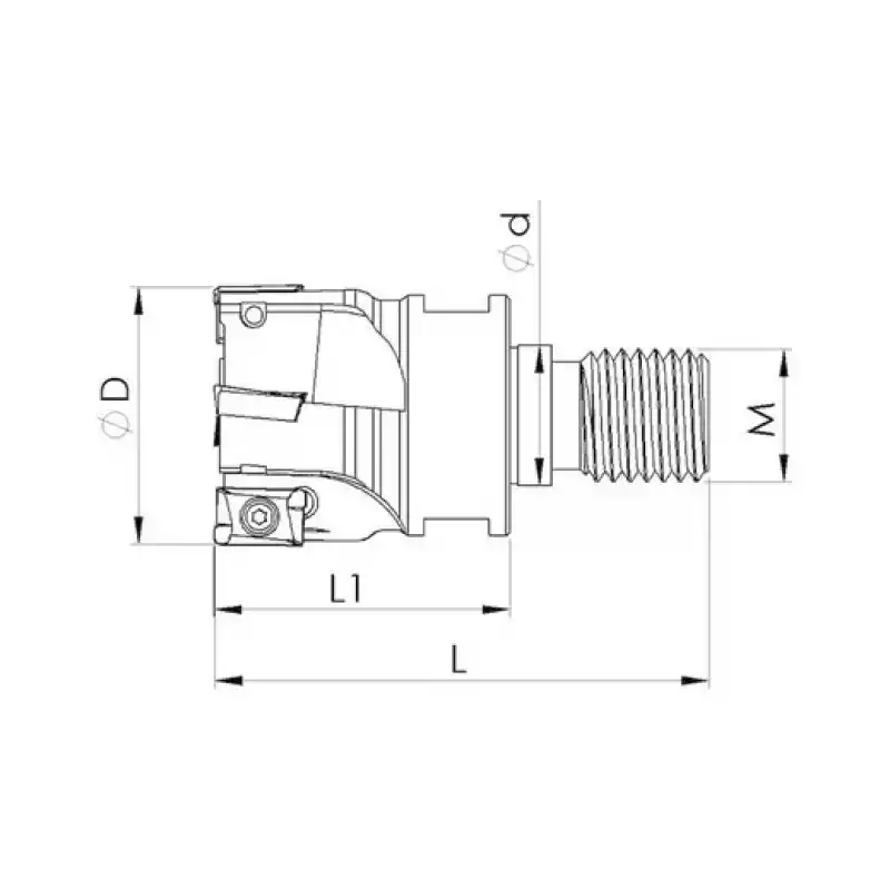 Heikenei VT EM90 25x3 M12 AP..1003 Vidalı Tarama Başlığı ISO