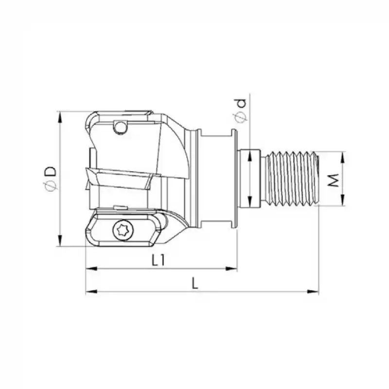 Heikenei VT EM90 40x4 M16 XDHT 1904 Vidalı Tarama Başlığı CRTZT