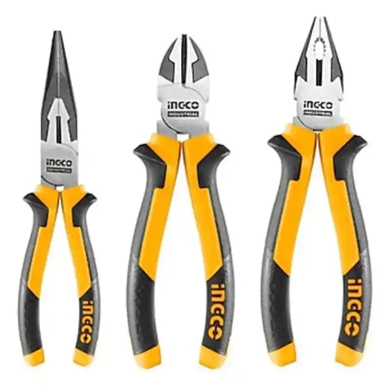 Ingco HKPS28318 Endüstriyel 3lü Set Pense, Yan Keski, Kargaburun Pense