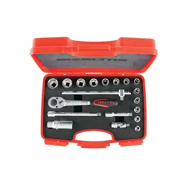 İzeltaş 1110006019 19 Parça 3/8 Altı Köşe Lokma Takımı