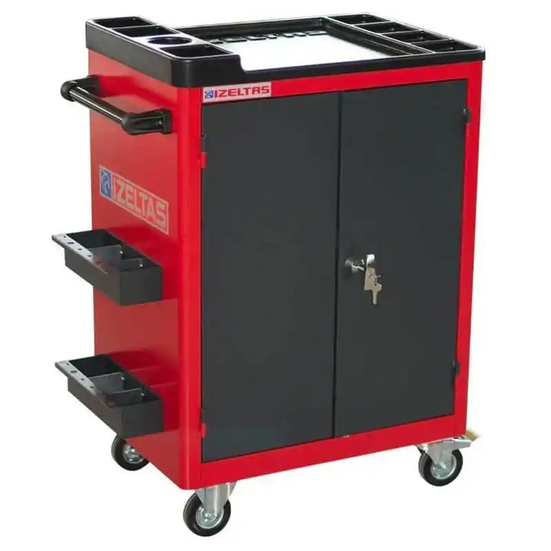 İzeltaş 8210326001 Kırmızı Gövde Gri Çekmece Vagon Serisi Boş Takım Arabası