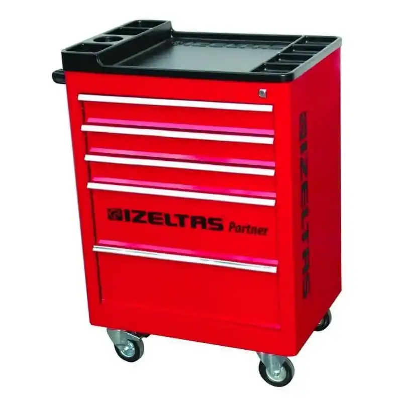 İzeltaş 8235326005 5. Çekmeceli Partner Serisi Boş Kırmızı Takım Dolabı