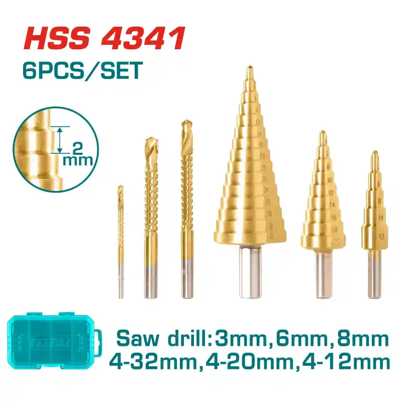 Total TACSD2061 6 Parça Kademeli Matkap Uç Seti