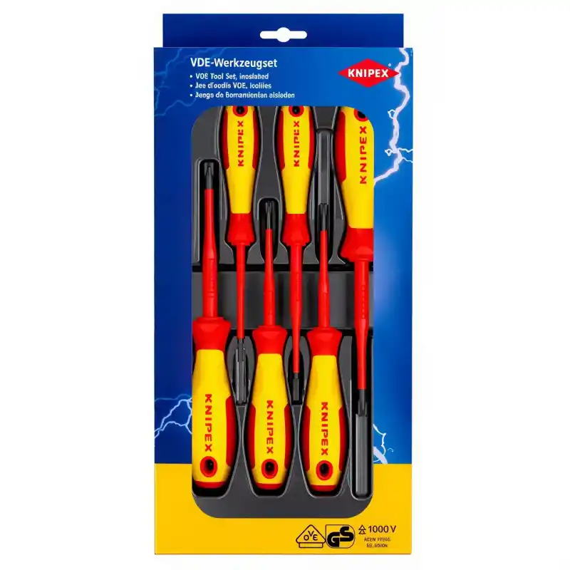 Knipex 00 20 12 V05 Düz Başlı PlusMinus VDE Tornavida Seti