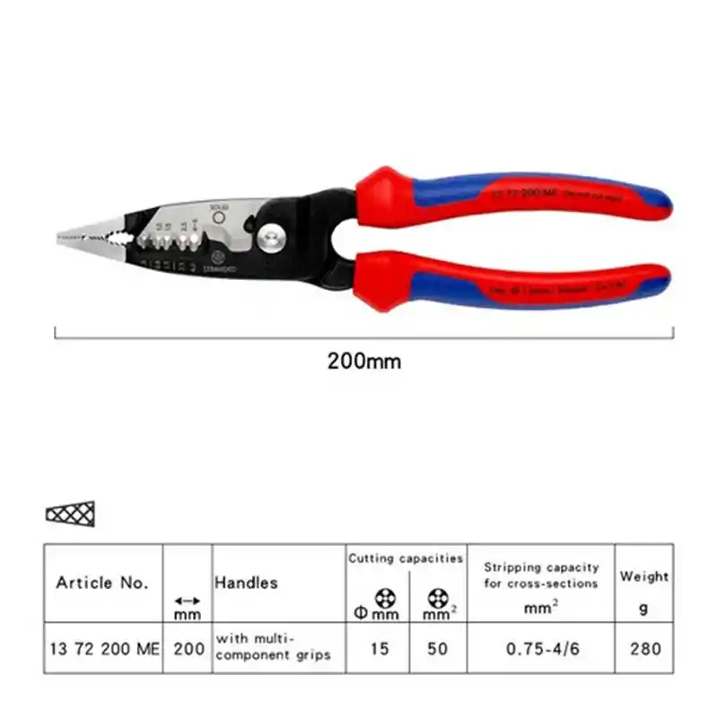 Knipex 13 72 200 ME Çok Fonksiyonlu Elektrikçi Pense