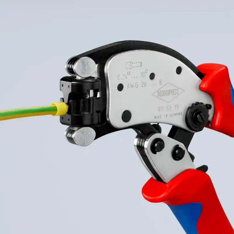 Knipex 97 53 19 Twistor Döner Kafalı Yüksük Sıkma Pensesi