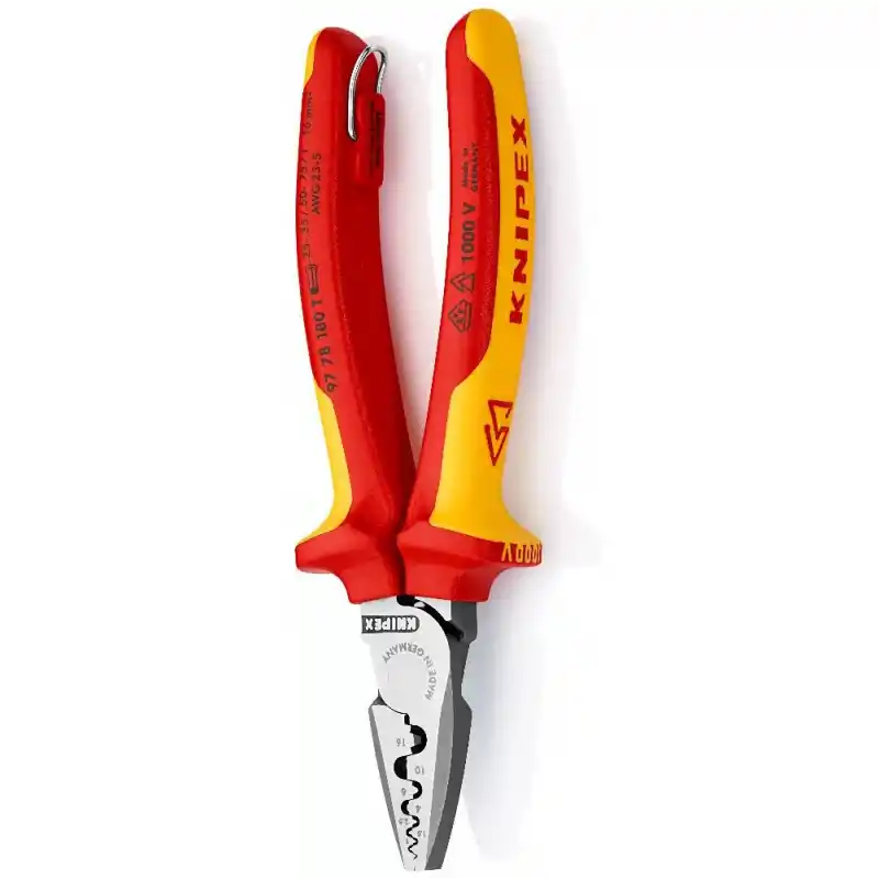 Knipex 97 78 180 T Kablo Yüksükleri için Sıkma Pensesi