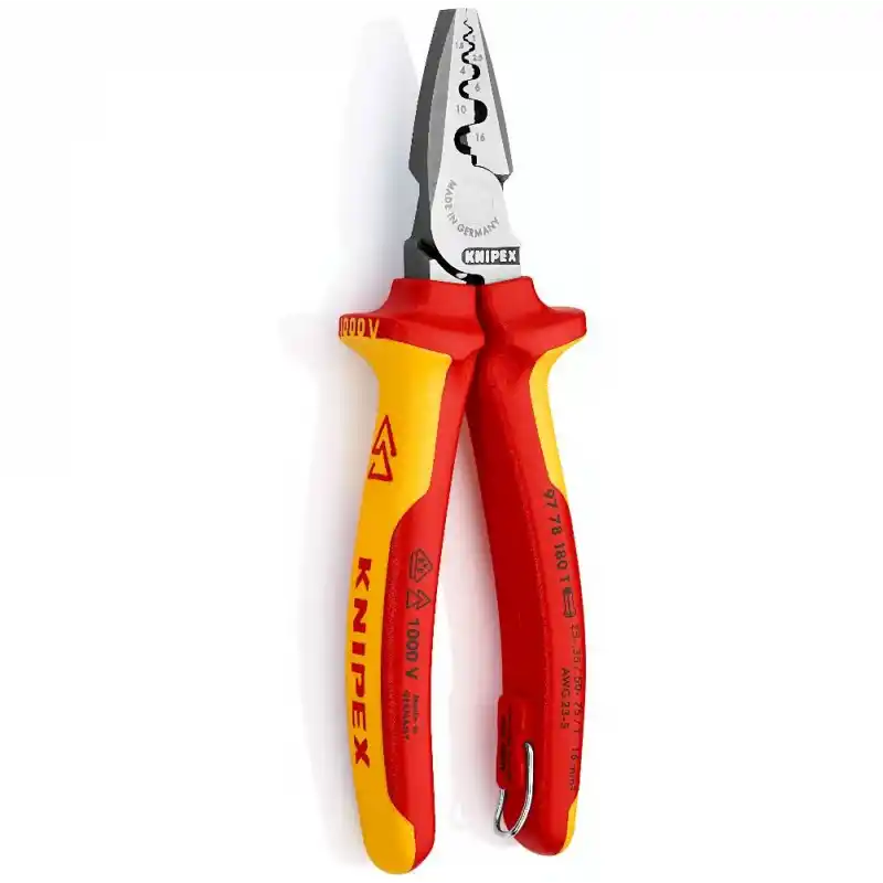 Knipex 97 78 180 T Kablo Yüksükleri için Sıkma Pensesi