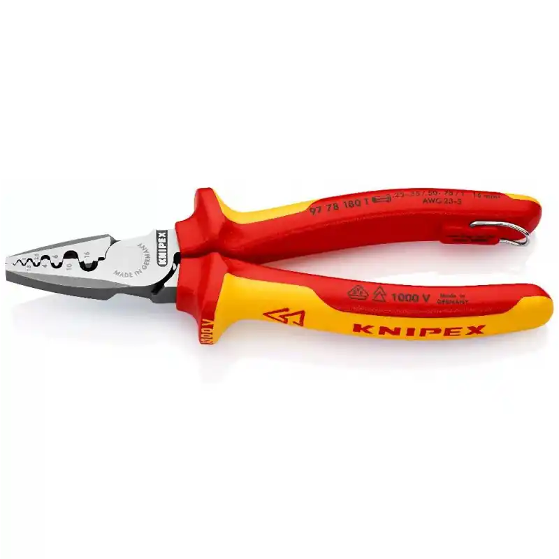 Knipex 97 78 180 T Kablo Yüksükleri için Sıkma Pensesi