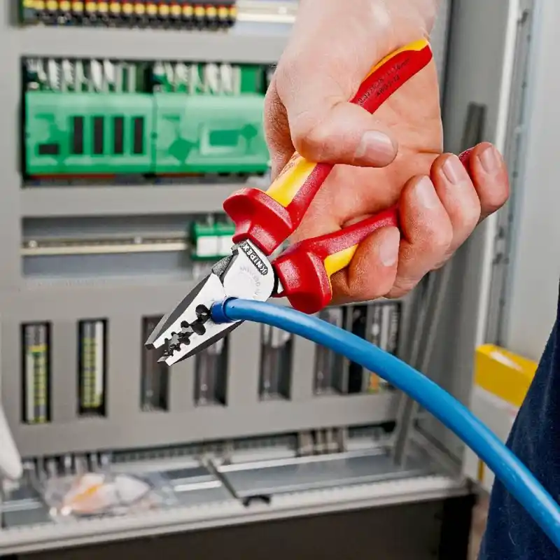 Knipex 97 78 180 T Kablo Yüksükleri için Sıkma Pensesi