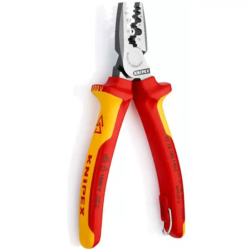 Knipex 97 78 180 T Kablo Yüksükleri için Sıkma Pensesi
