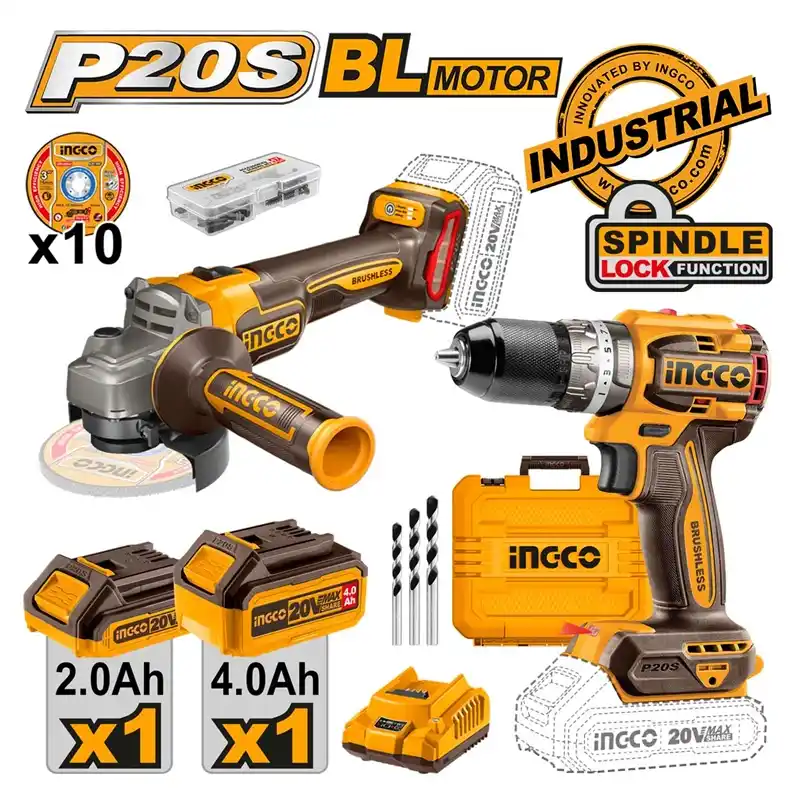 Ingco CKLI20273E Akülü Matkap ve Avuç Taşlama Seti