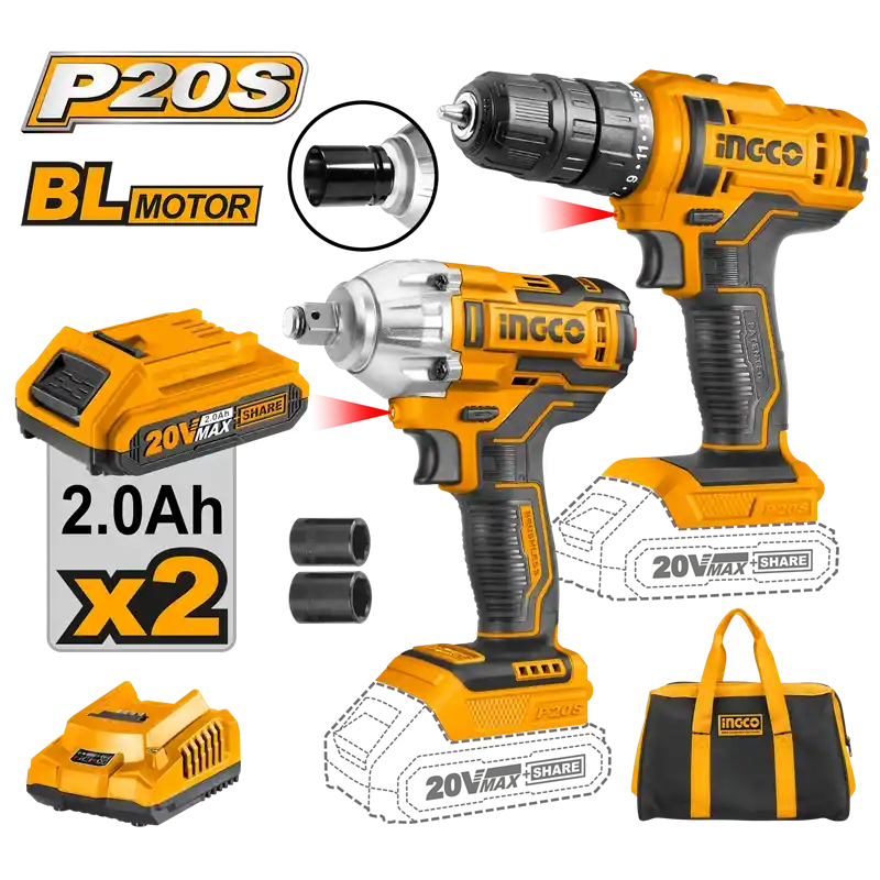 Ingco CKLI2017 Akülü Matkap ve Somun Sıkma Seti