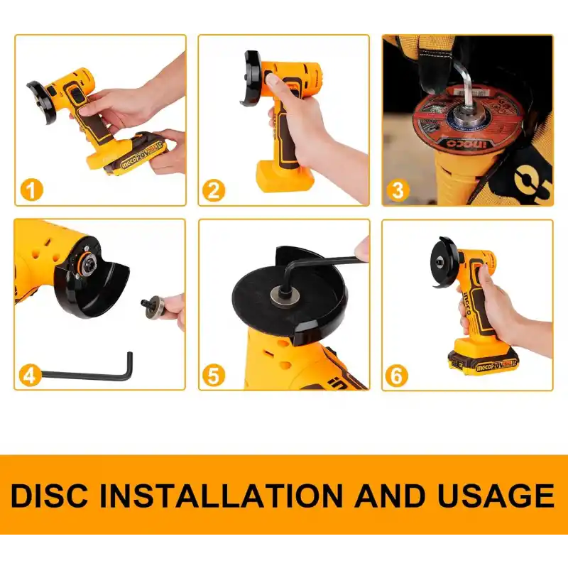 Ingco CAGLI76011 Solo Mini Akülü Açılı Taşlama