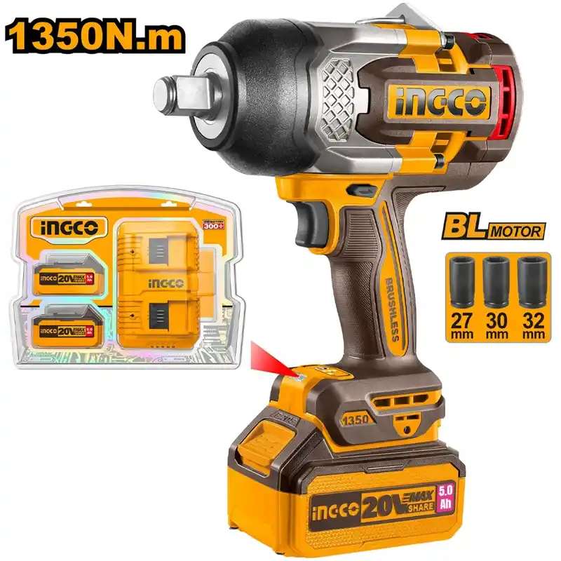 Ingco CIWLI201351 Akülü Somun Sıkma 3/4