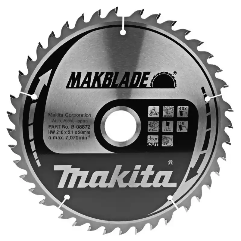 Makita B-08872 LS0815FL Gönye Kesme için Elmas Daire Testere Bıçağı 216x30mm 40 Diş