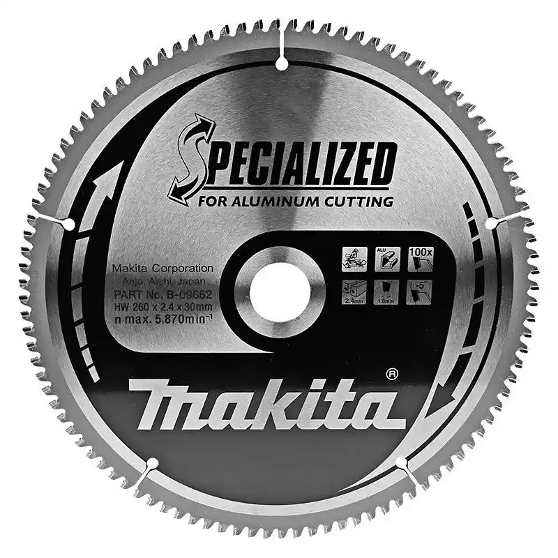 Makita B-09662 MLS100,LS1040,LH1040,LF1000,LS1016/L,LS1018L Gönye Kesme için Elmas Testere Bıçağı 260x30mm 100 Diş
