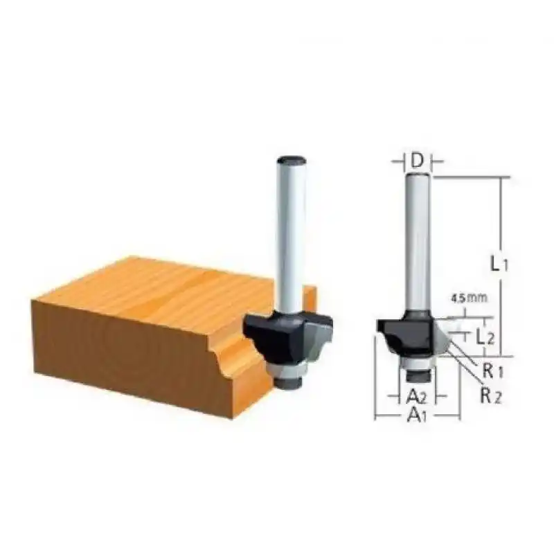 Makita D-09581 Rulmanlı Kordon Bıçağı (Çift Kavisli) Freze Ucu