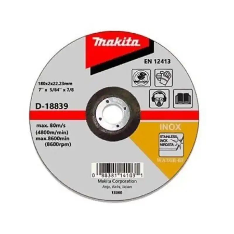 Makita D-18839 Bombeli Düz Flex İnox Kesme Taşı 180x2mm