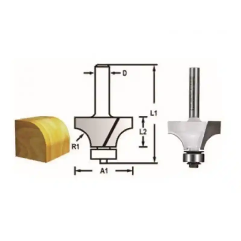 Makita D-48418 Rulmanlı Yuvarlak Profil Freze Bıçağı (Çift Bıçak)