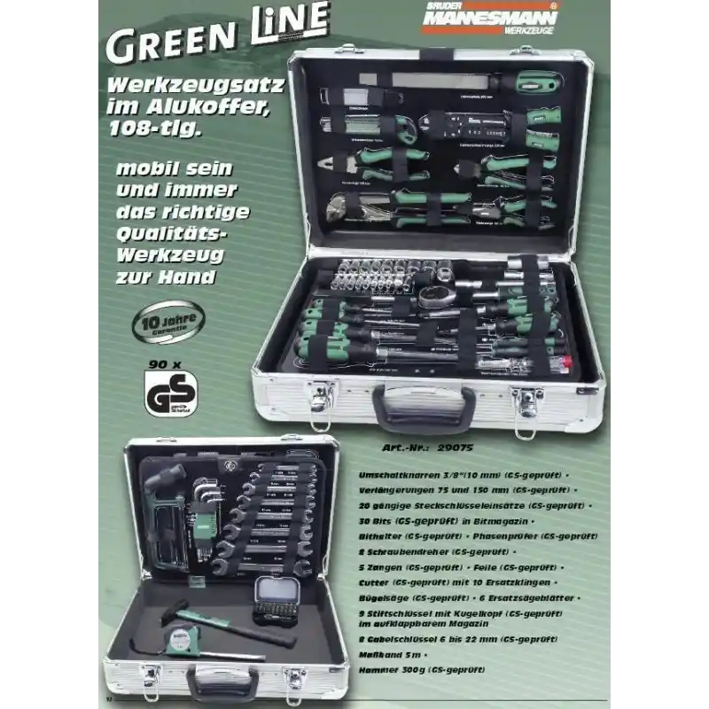 Mannesmann 29075 Alüminyum Takım Çantalı Alet Seti, 108 Parça